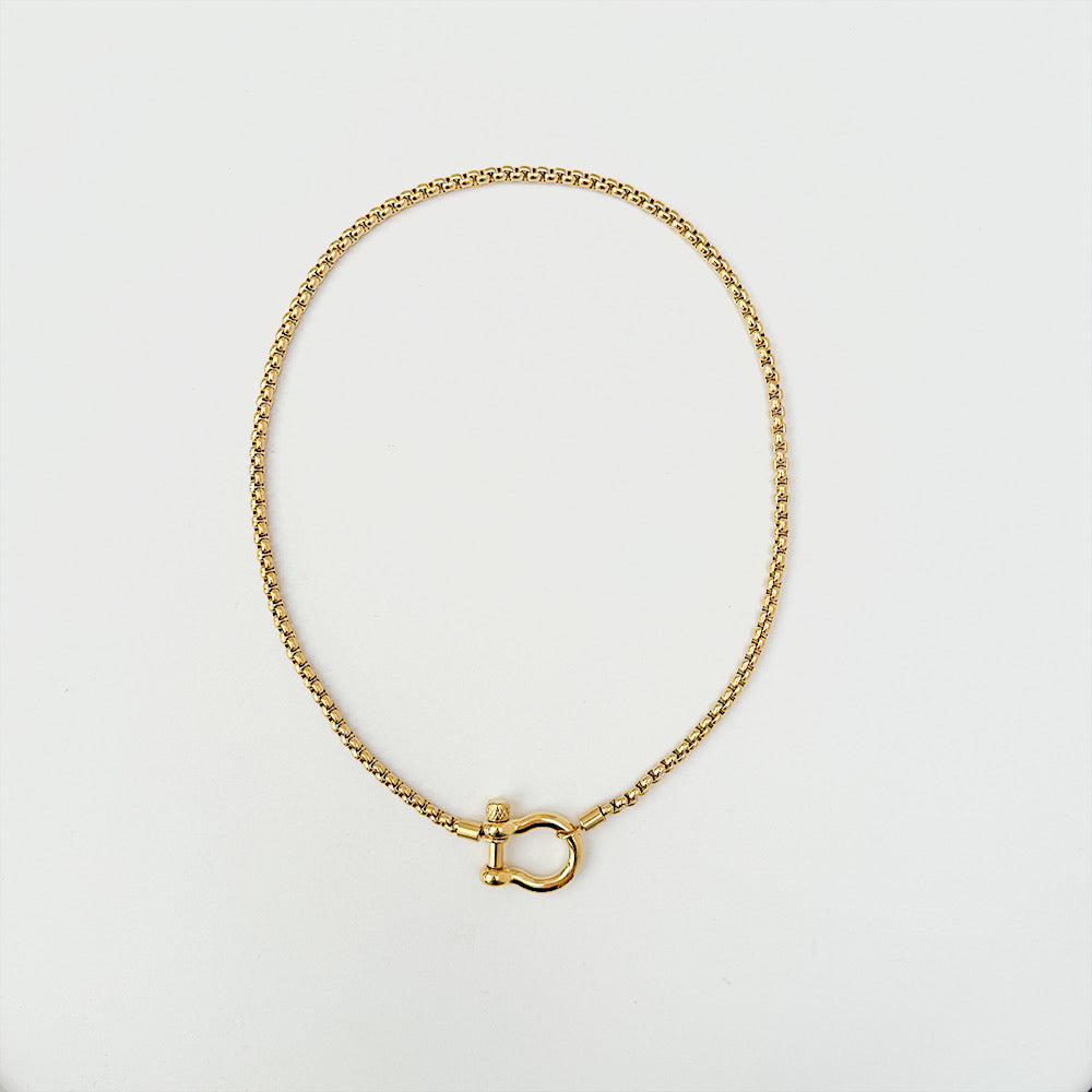 Two tone & Solid Horseshoe Necklace