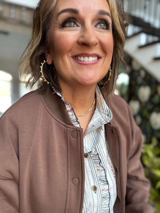 2 inch hoop with gold bezel stones