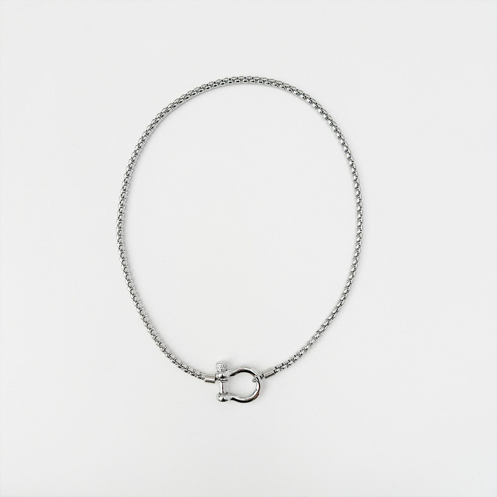 Two tone & Solid Horseshoe Necklace