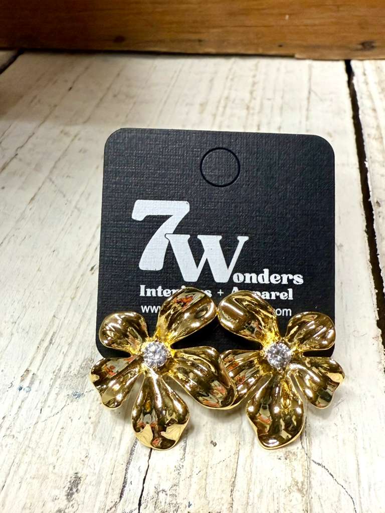 Gold Dipped Flower Stud Earrings