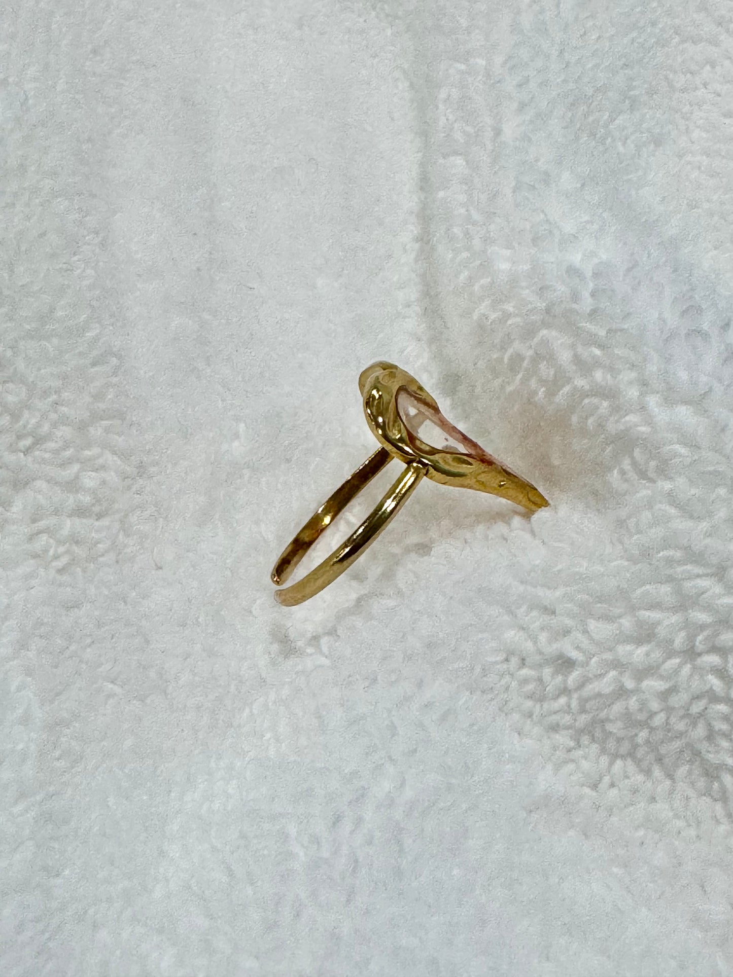 Gold Heart Ring with Flower