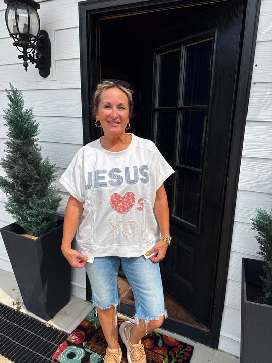 ✨ Jesus Loves You Vintage Faith Graphic Tee