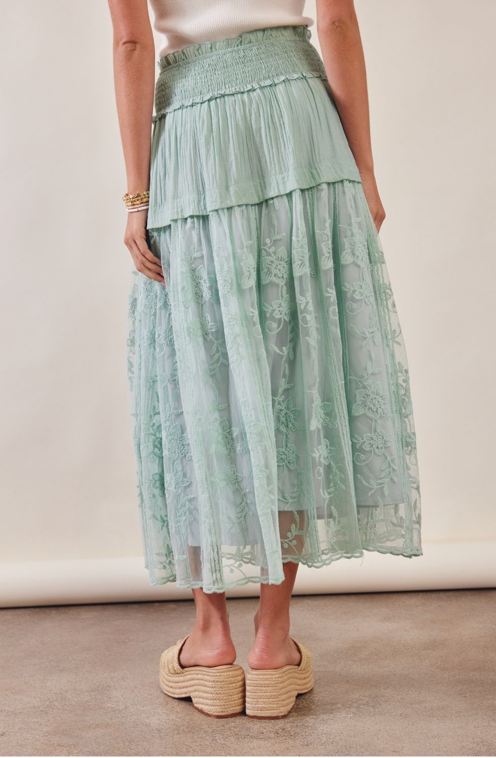 Sheer Garden Maxi Floral Skirt