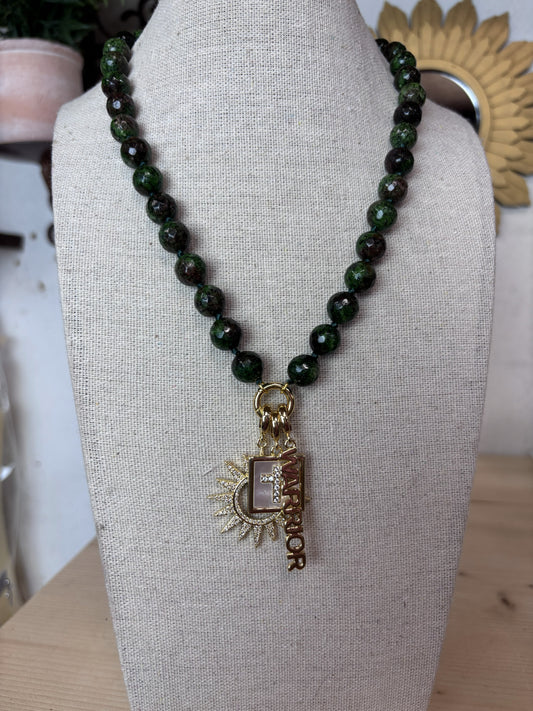 Sun and Faith Warrior Necklace – Beaded Spiritual Necklace