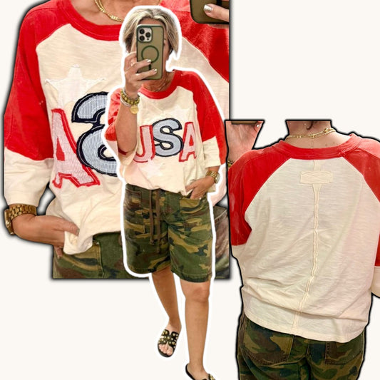 The All American USA patch work T-Shirt