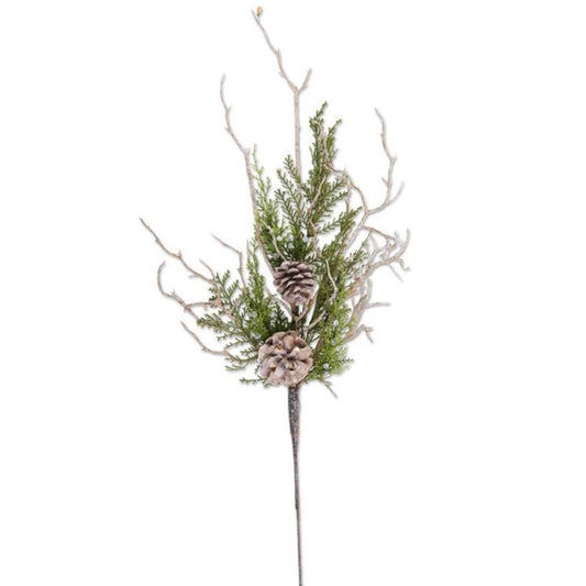 27 INCH JUNIPER STEM W/TWIGS PINECONES & BLUE BERRIES