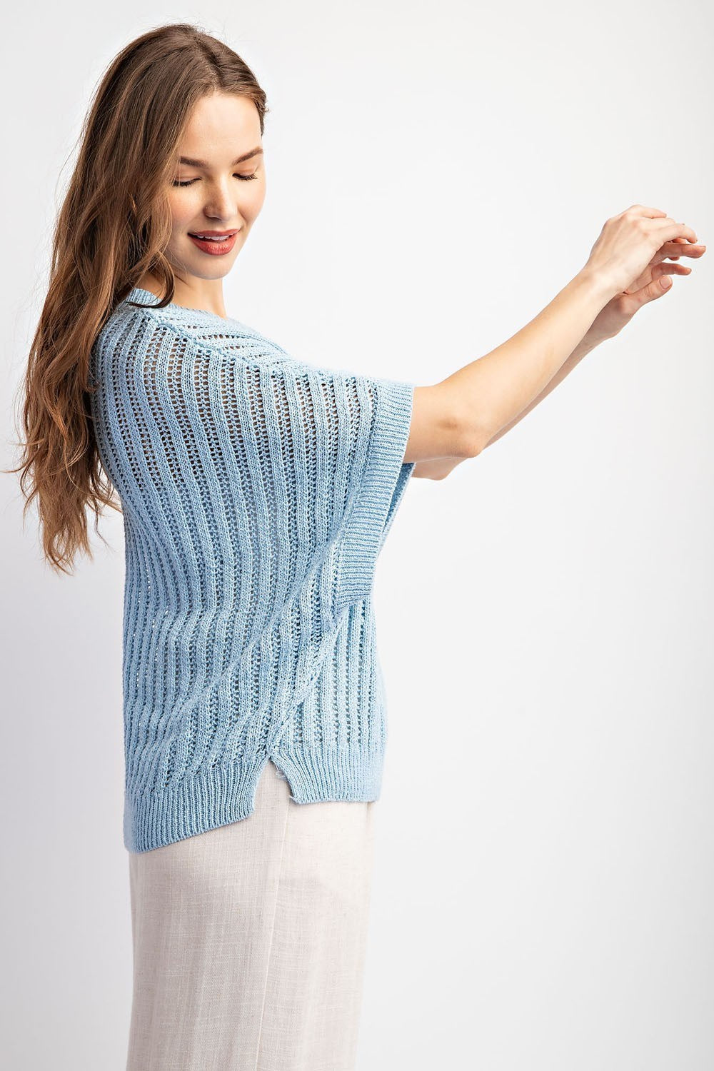 Baby Blu Crochet Sweater