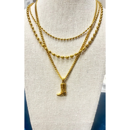 Sleek Oval Double chain Necklace