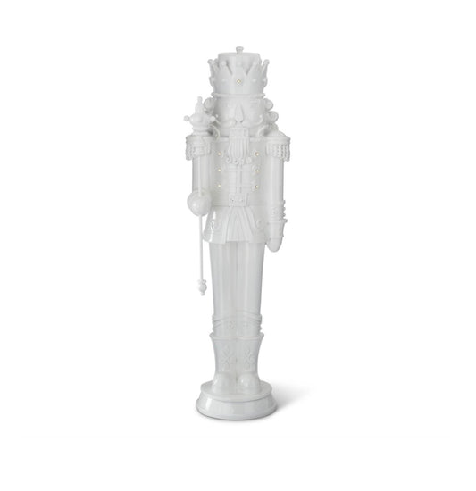 26.25 inch White Resin LED Nutcracker Soldier