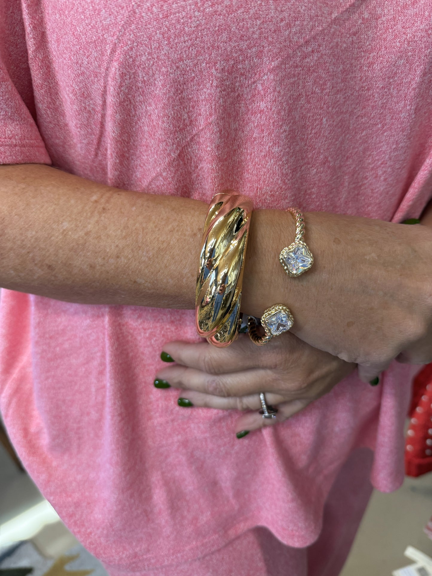 Twin Stone Cuff Bracelet