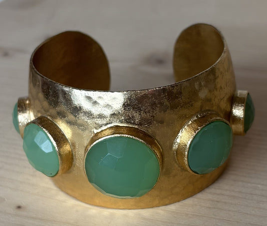 Emerald Bracelet – Gold & Emerald Stone Cuff Bracelet