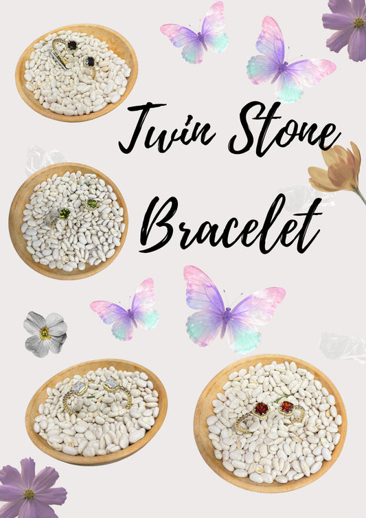 Twin Stone Cuff Bracelet – Bold Statement Cuff for Women