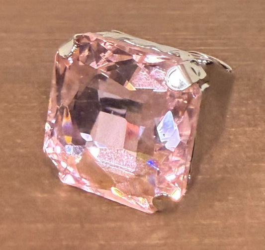 Exaggerated Square Crystal Open Ring