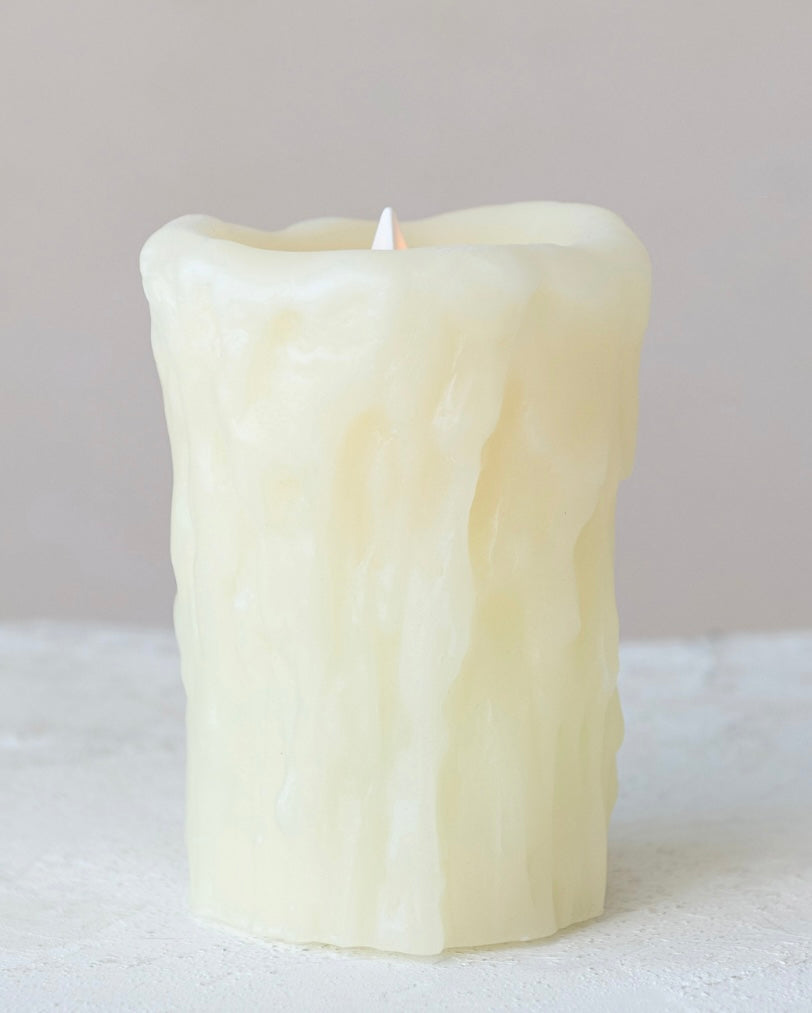 Flameless LED Wax Pillar
Candle w/ 6 Hour Timer, Cream Color (Requires 3-
AAA Battery)