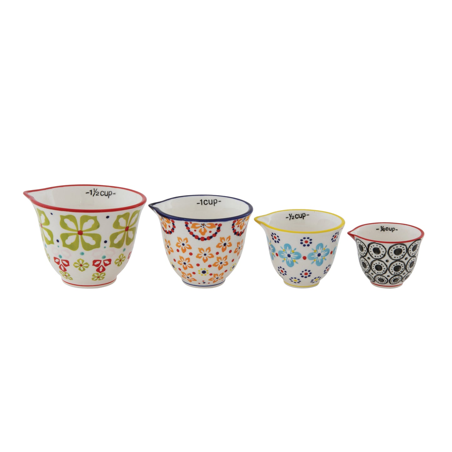 Measuring Cups with Floral Pattern, Set of 4