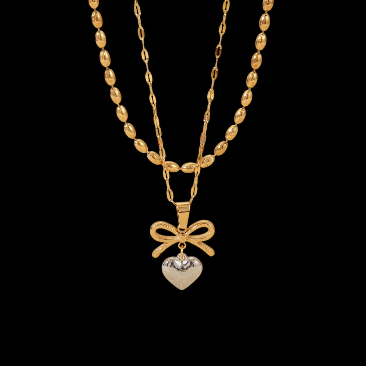 Heart & Bow Necklace