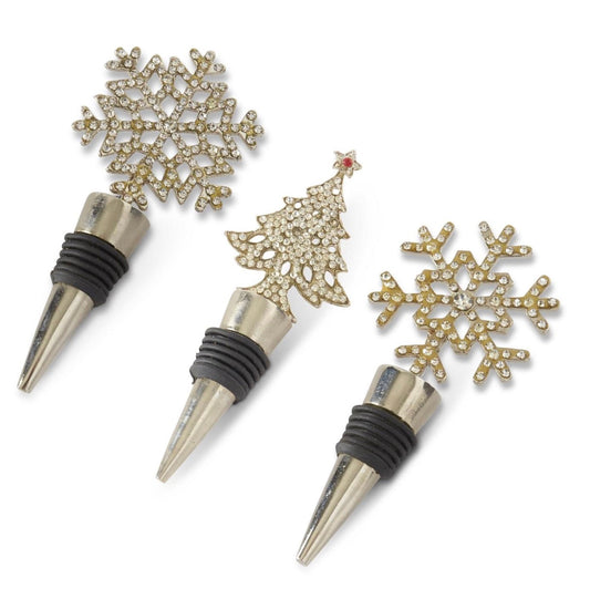 JEWEL BEADED HOLIDAY BOTTLE STOPPERS - CHOOSE STYLE