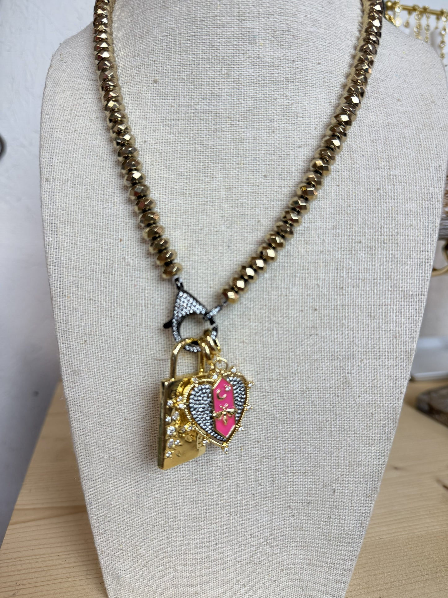 Lock My Heart Necklace – Lock Pendant Necklace with Charms