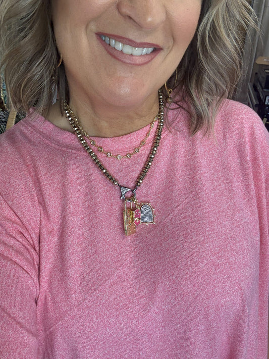 Lock My Heart Necklace – Lock Pendant Necklace with Charms