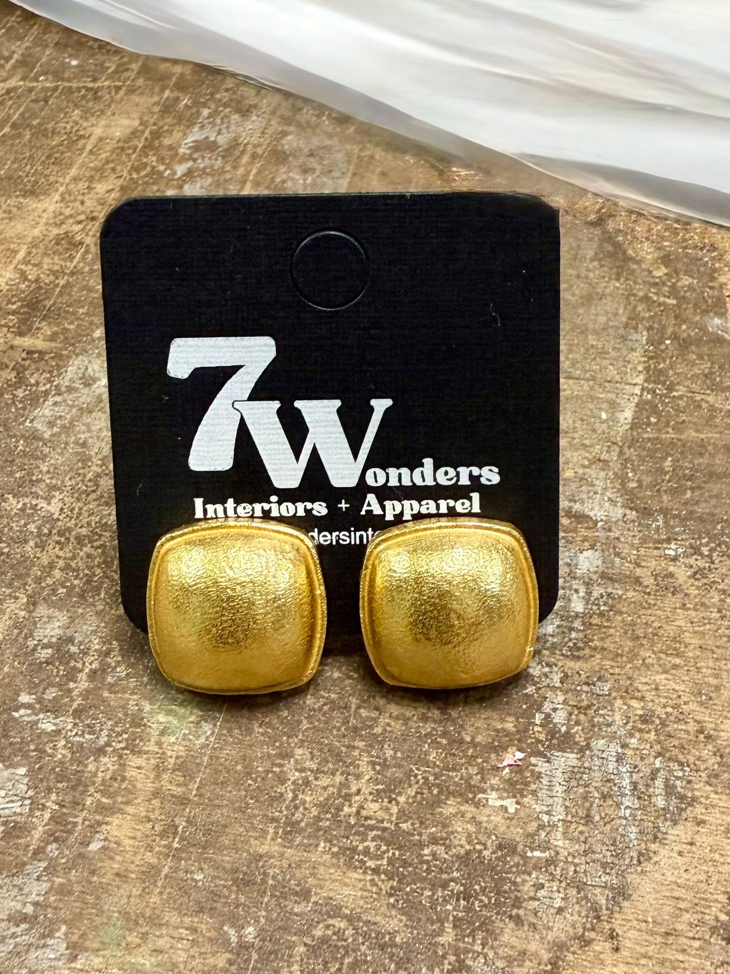 Matte Gold Square Stud Earrings – Non-Tarnish Minimalist Studs