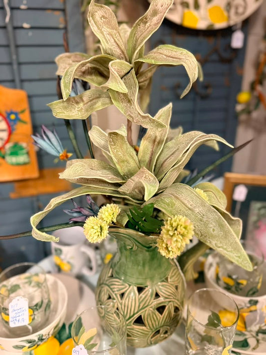 Modern Sage Green Artificial Plant Centerpiece