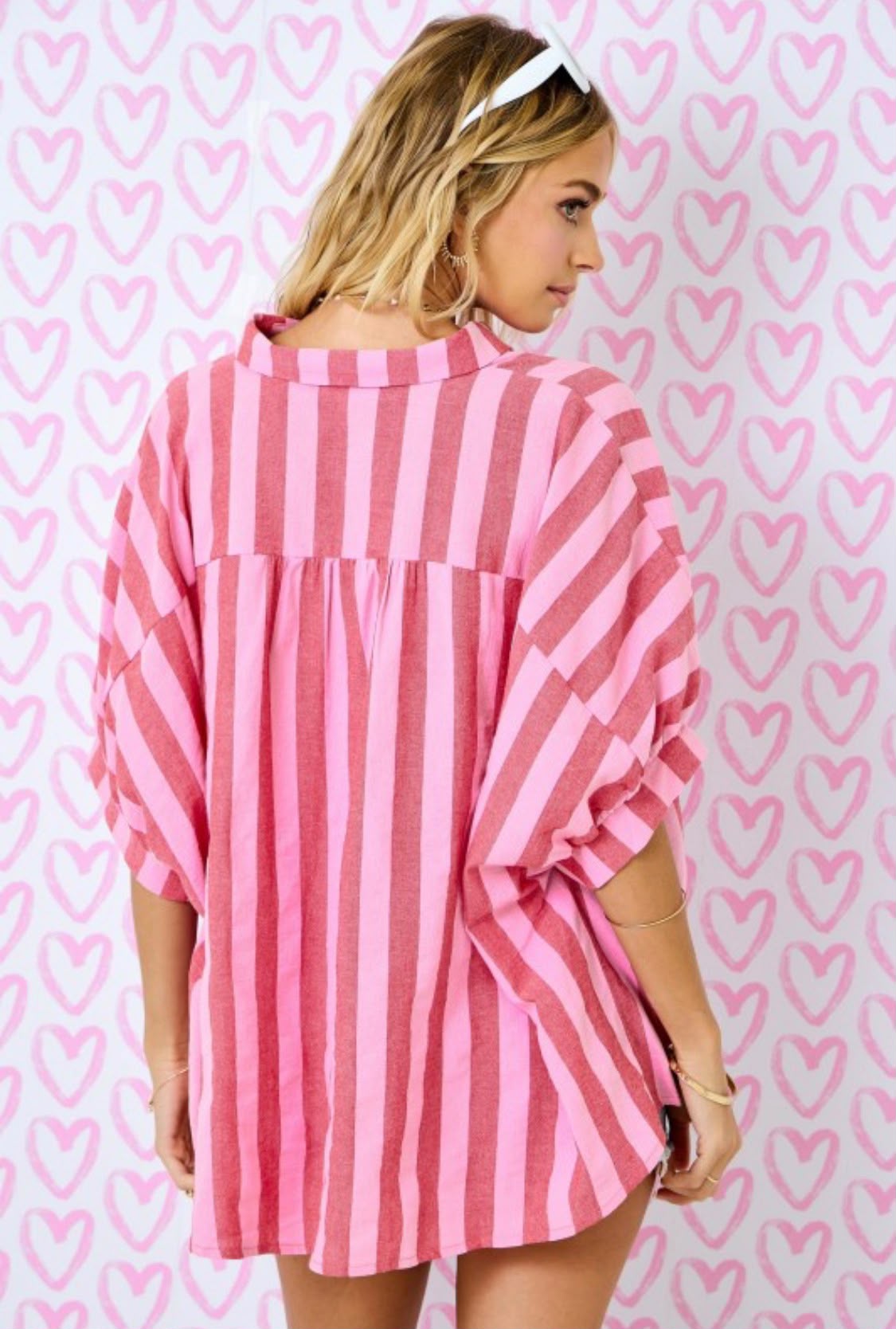 ✨ Pretty in Pink Striped Statement Top