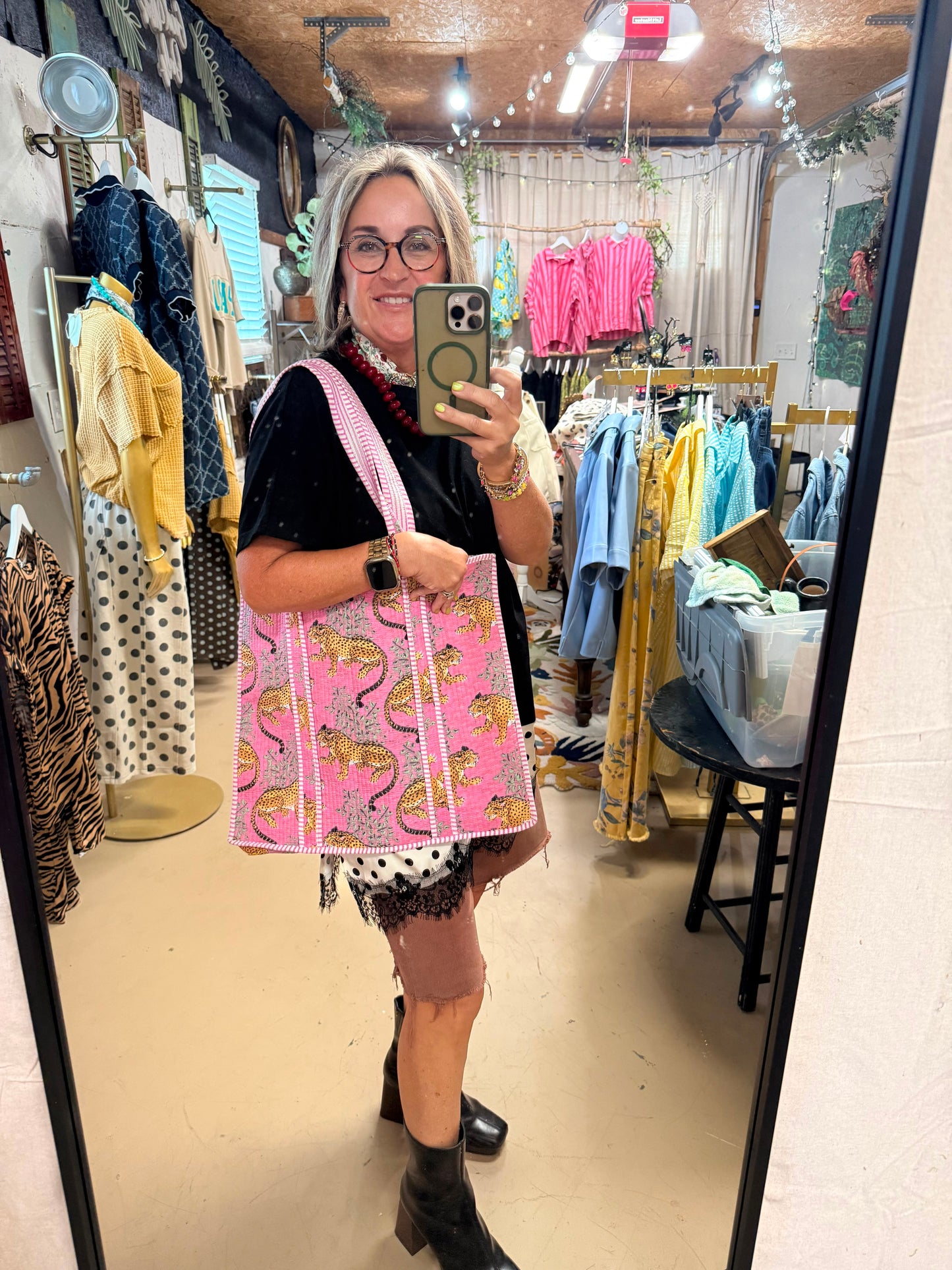 Quilted Pink Cheetah Bag – Luxe Animal Print Handbag, Boutique Statement Purse