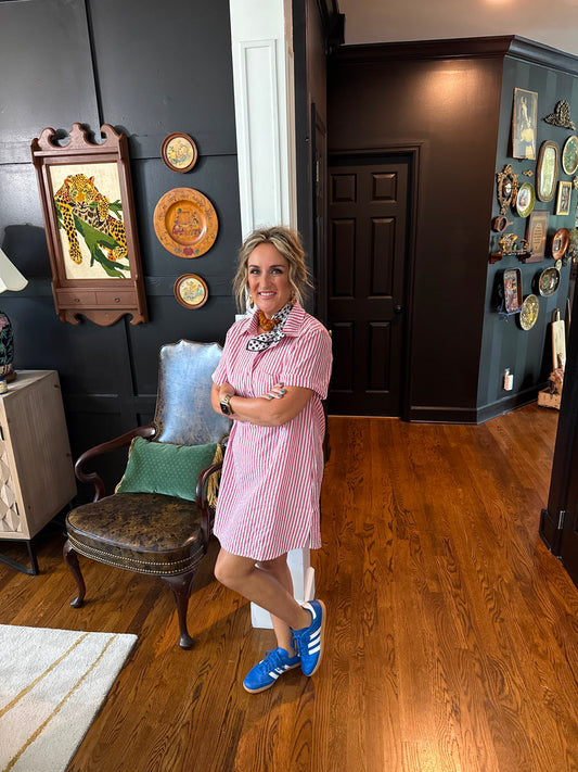 Women’s Seersucker Shirt Dress | Lightweight, Collared , Three colors Available
