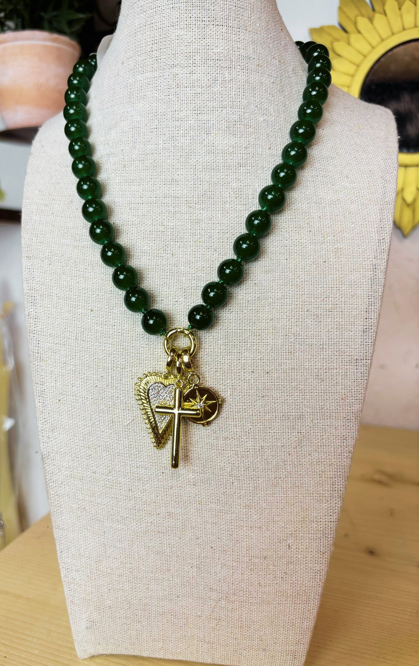 Sun and Faith Cross Necklace