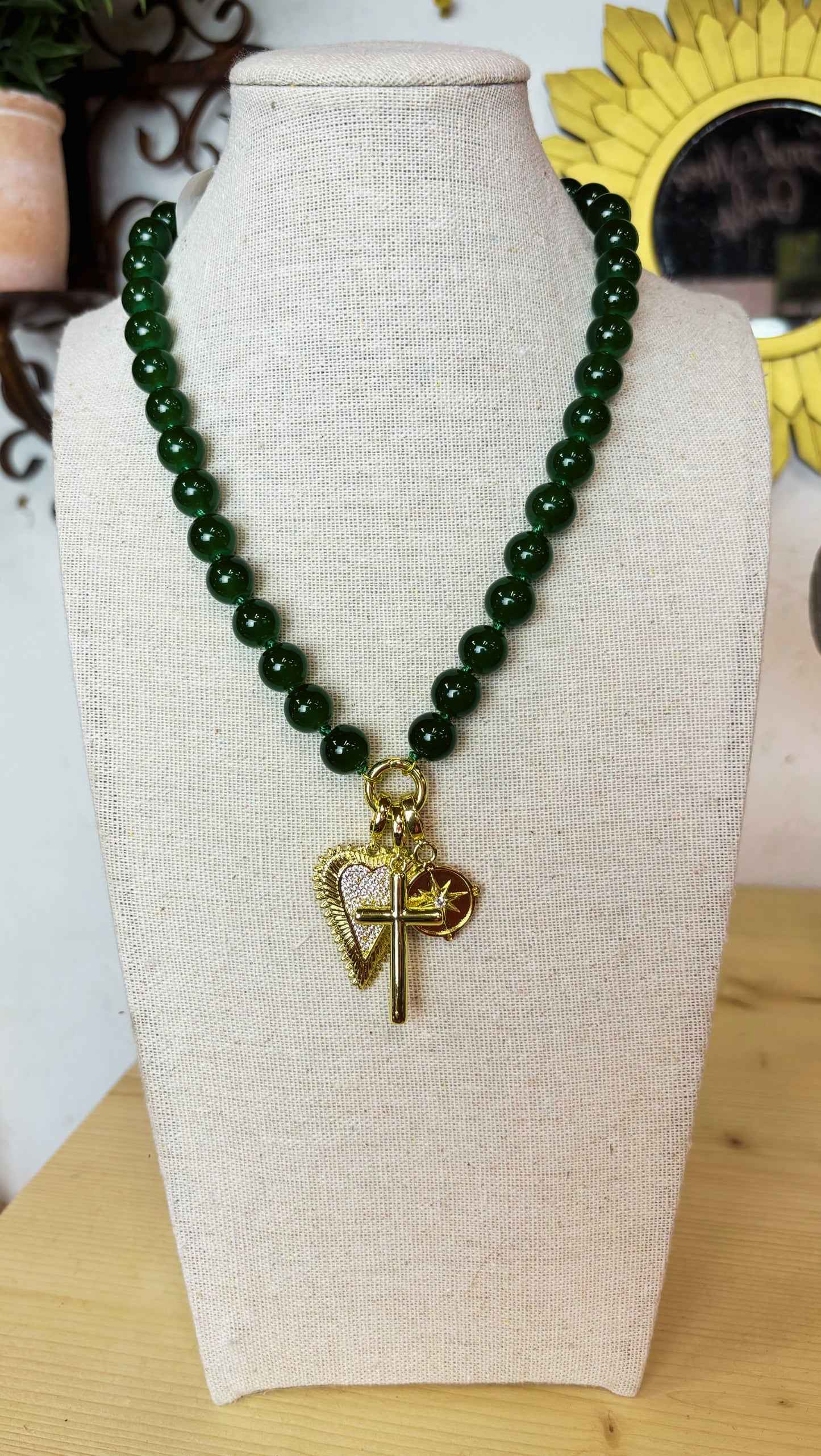 Sun and Faith Cross Necklace