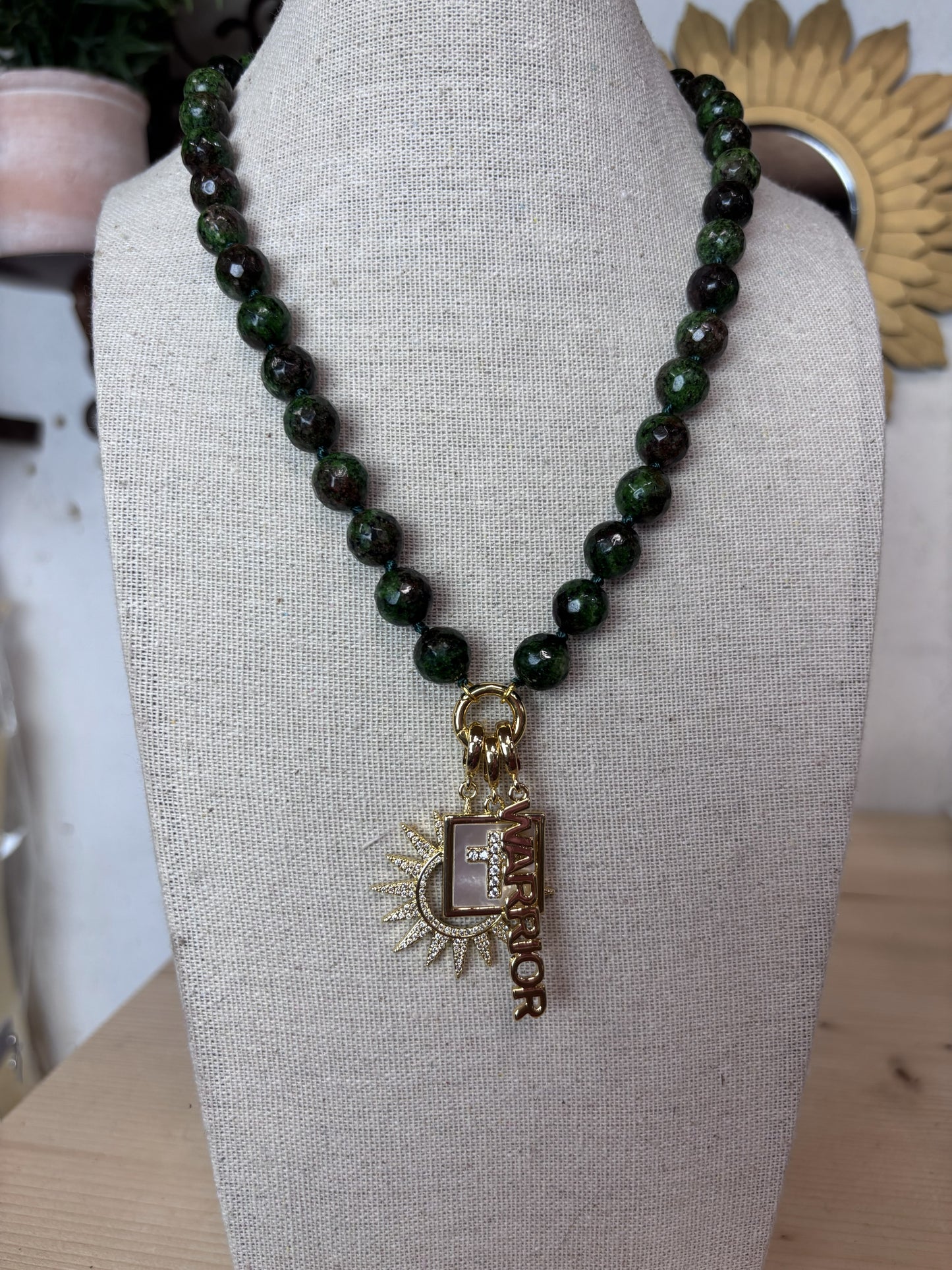 Sun and Faith Warrior Necklace – Beaded Spiritual Necklace