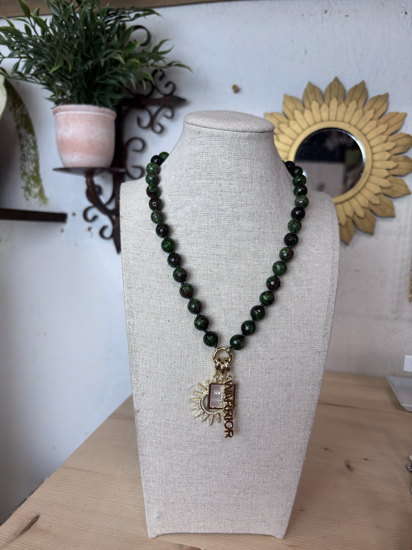 Sun and Faith Warrior Necklace – Beaded Spiritual Necklace