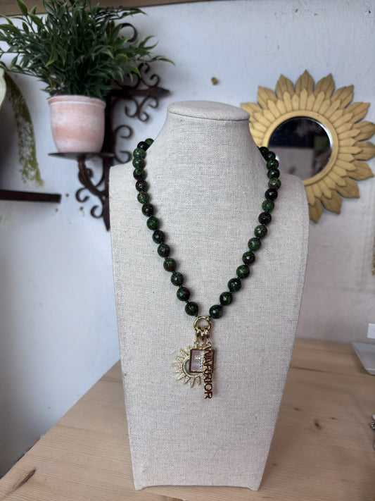 Sun and Faith Warrior Necklace – Beaded Spiritual Necklace