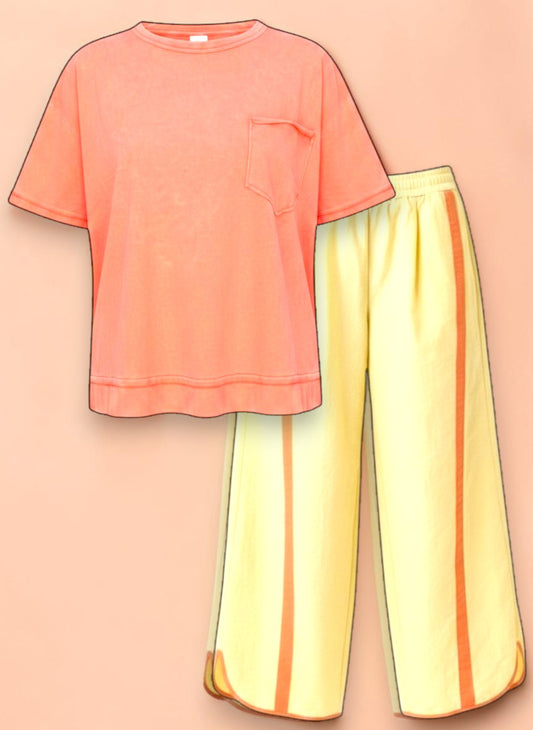 Sunset Breeze Cotton Lounge Top and Sunset Track Pant