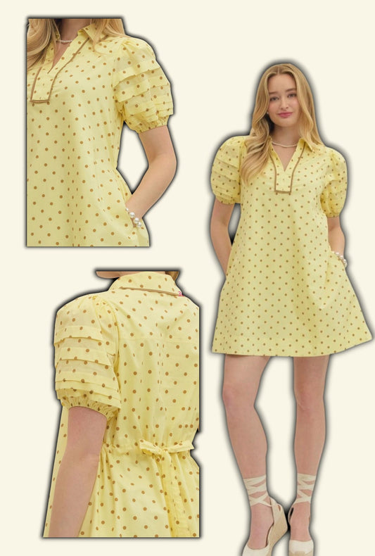Sunshine Charm Polka Mini Dress