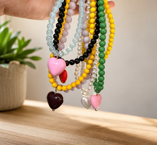 Sweetheart Beaded Charm Necklace Collection