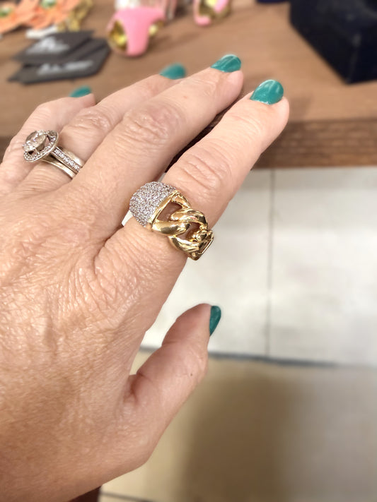 The Monaco Luxe Pavé Chain Ring