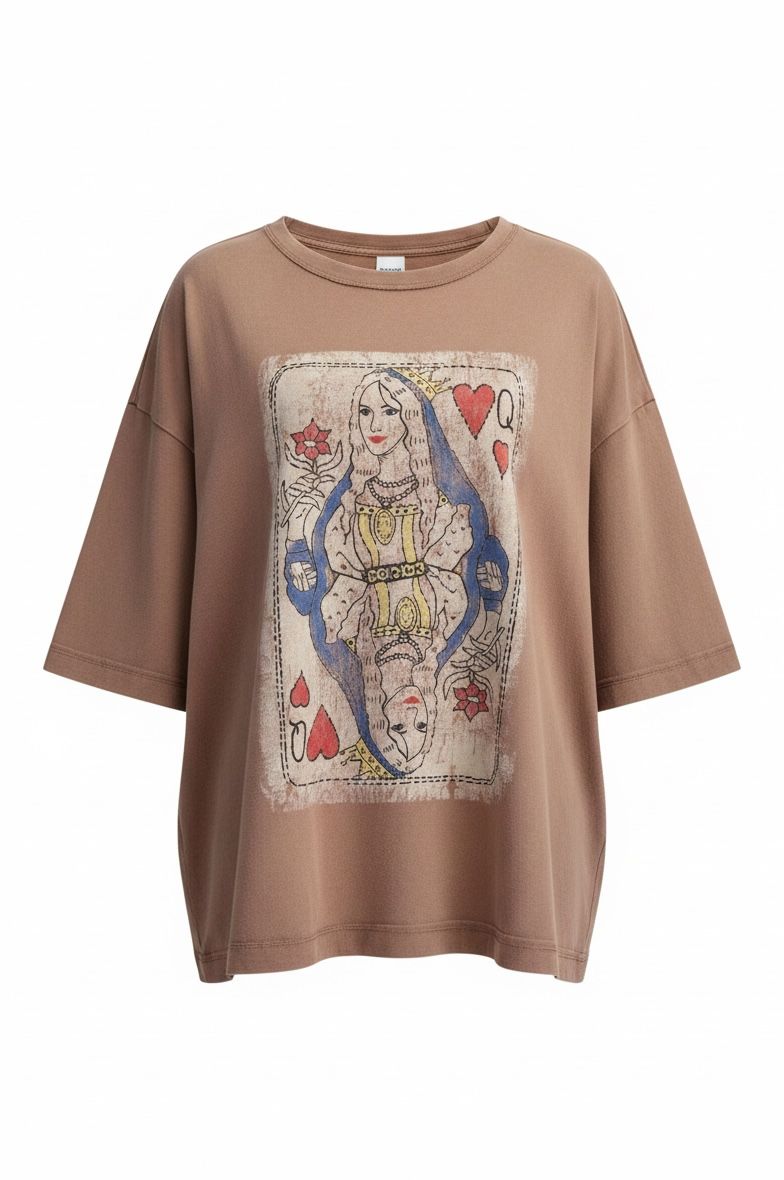 The Royal Flush Queen of Hearts Vintage Graphic Tee