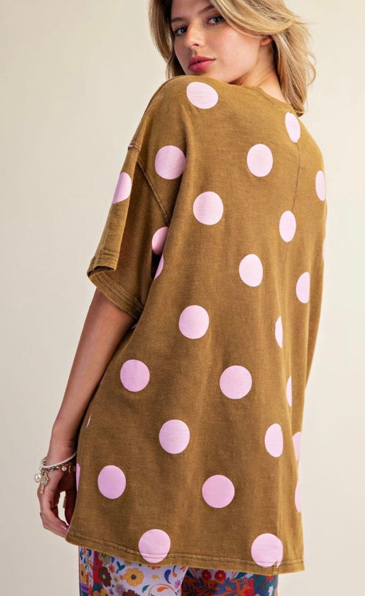 The Sweet Spot Polka Dot Oversized Top