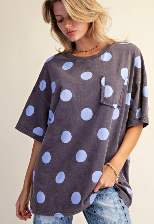 The Sweet Spot Polka Dot Oversized Top