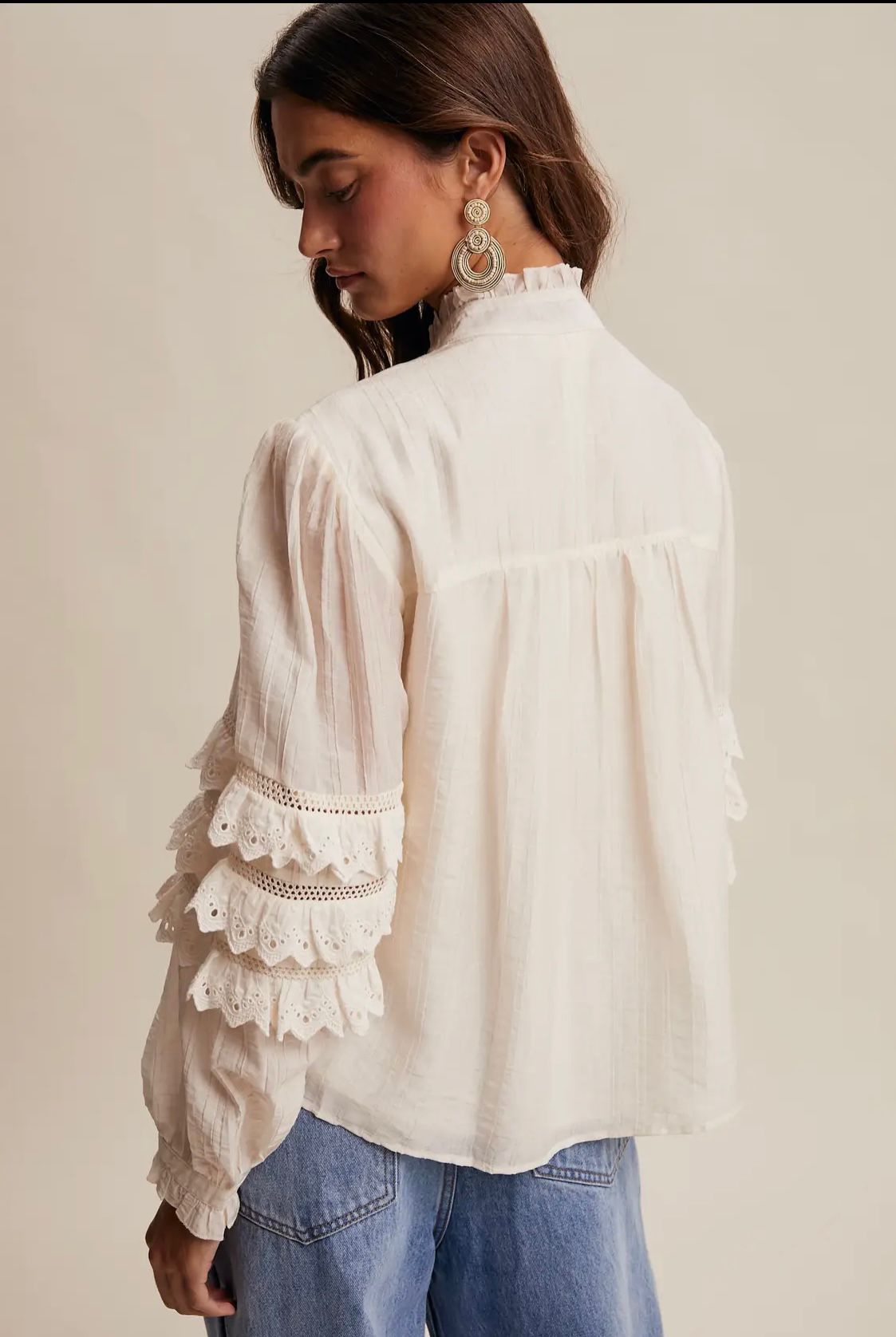 ✨ Victorian Lace Detail Blouse / Romantic Vintage Style Top