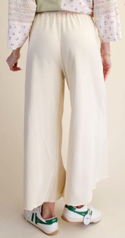 Washed Terry Knit Wide Pants