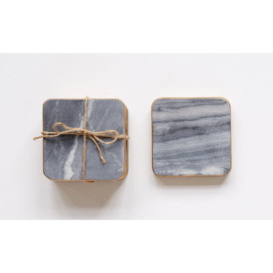 Marble Coasters with Gold Edge