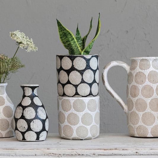 Planter with Wax Dots