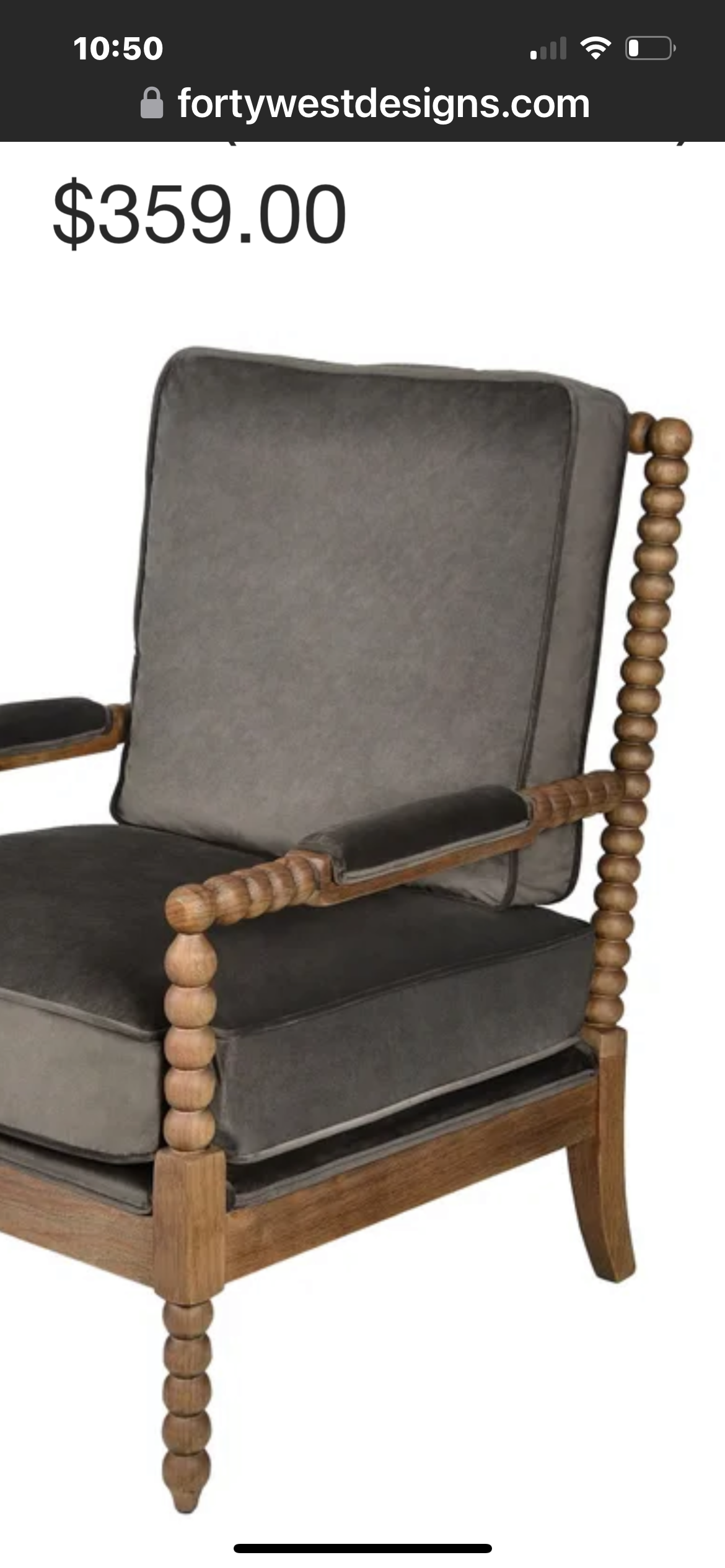 Spindle velvet gray Chair