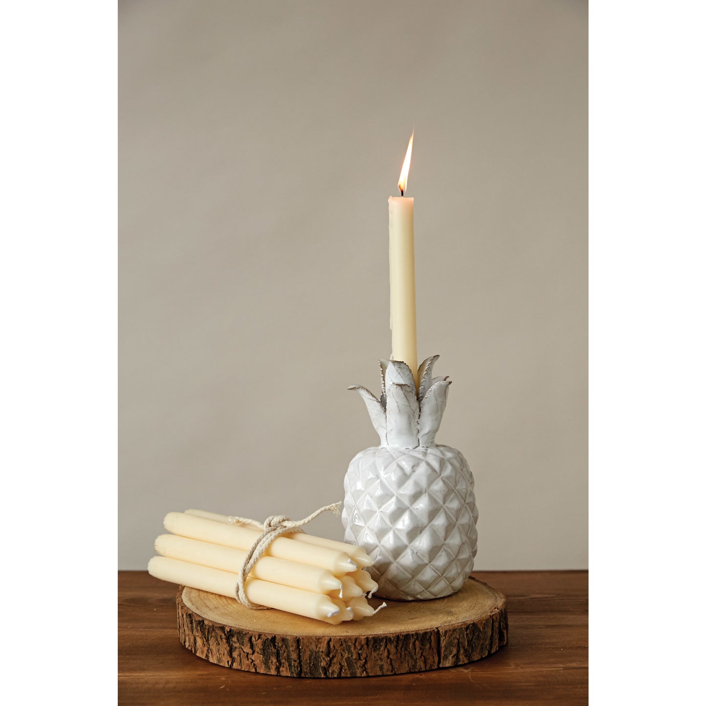 Creme Unscented Taper Candles